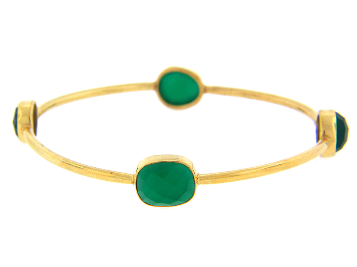 DYED GREEN QUARTZ BANGLE