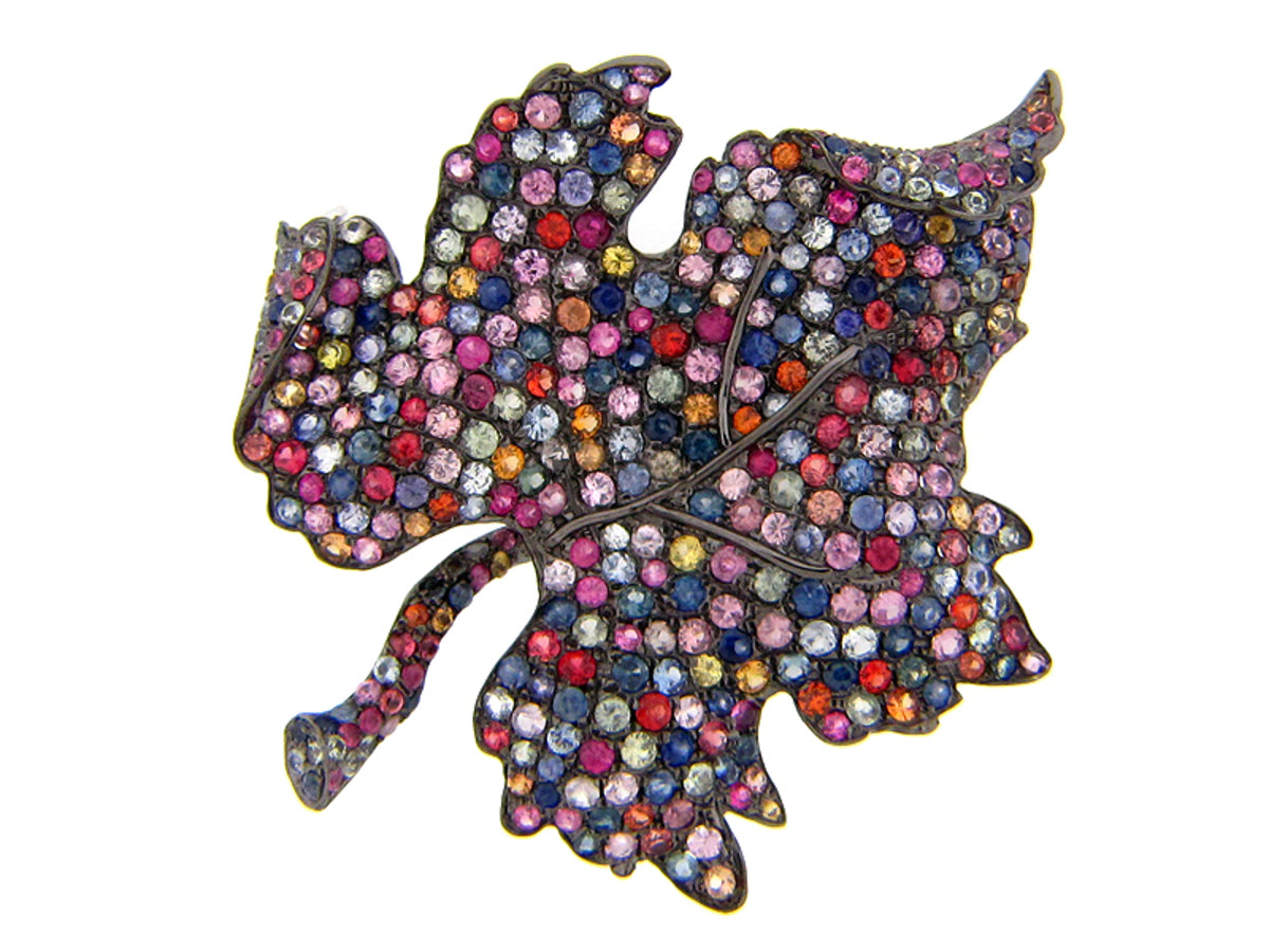 RAINBOW SAPPHIRE BROOCH, SILVER (E/U)