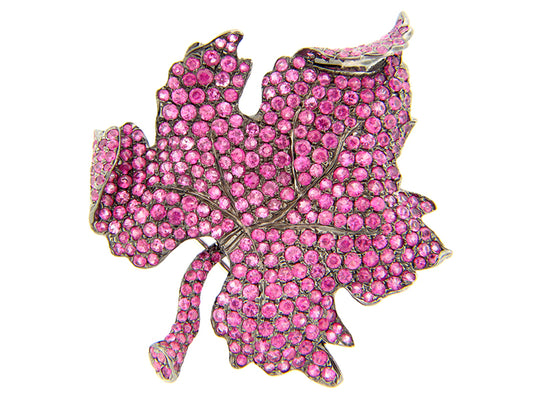 PINK SAPPHIRE BROACH, SILVER (E)