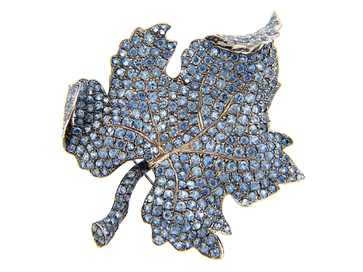 SAPPHIRE BROACH, SILVER (E)