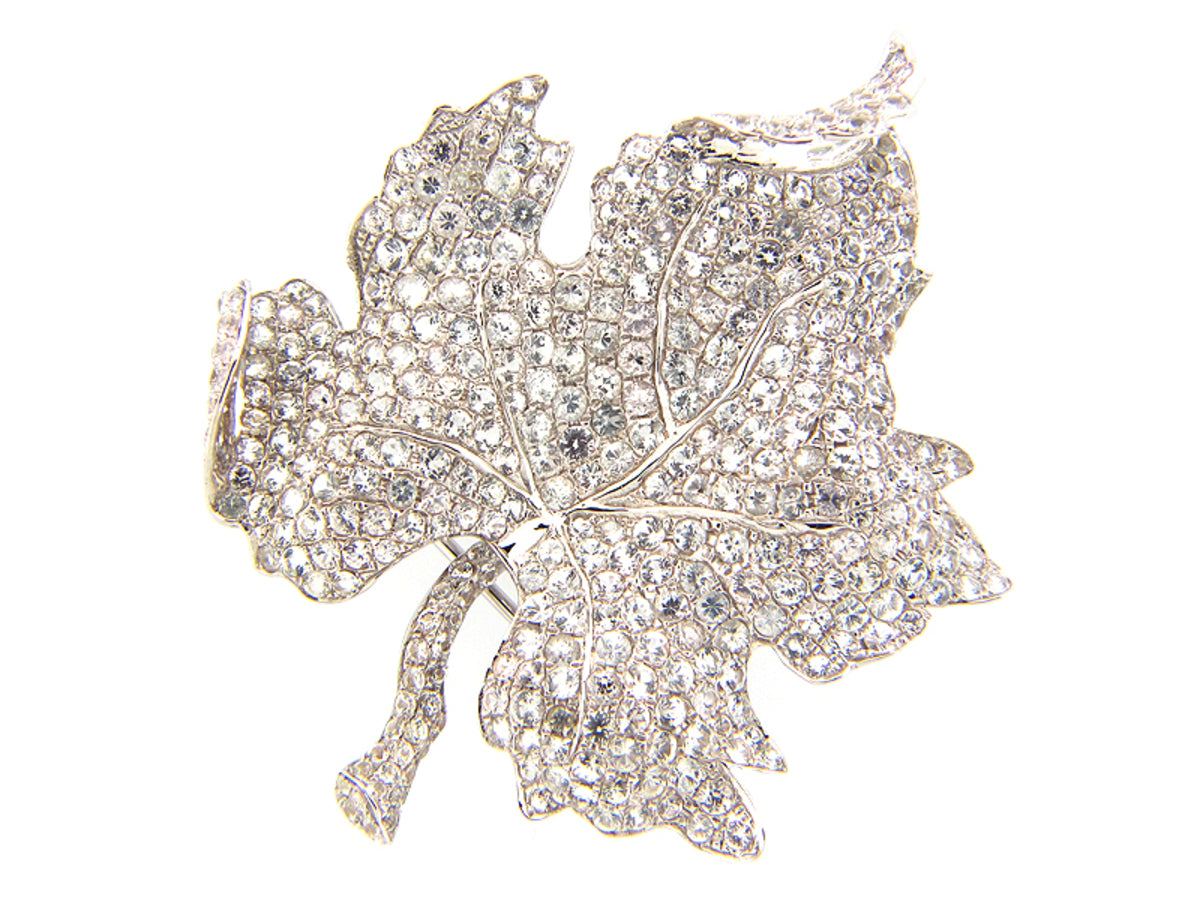 WHITE SAPPHIRE BROACH, SILVER (E)