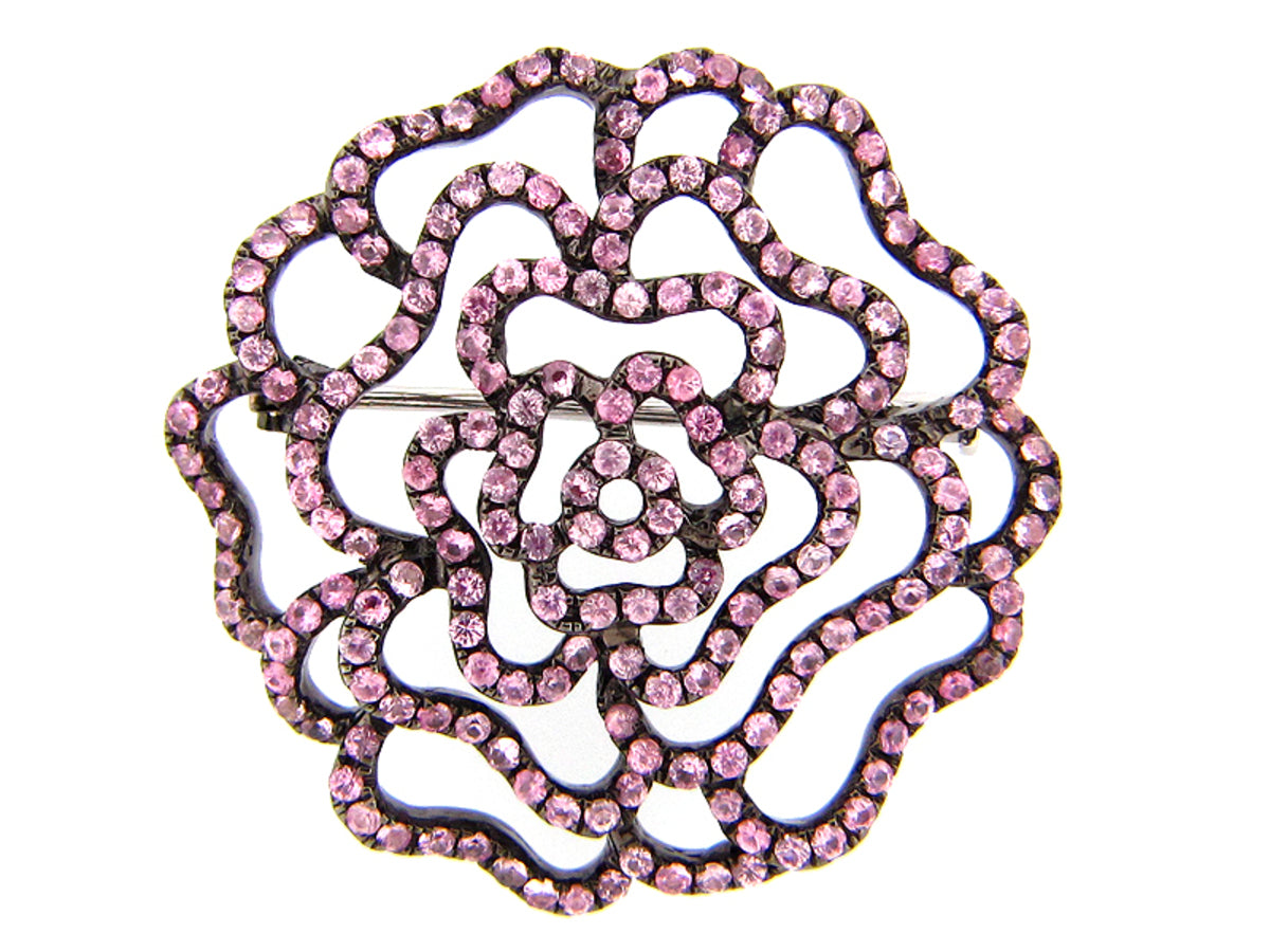 PINK SAPPHIRE BROACH, SILVER (E)