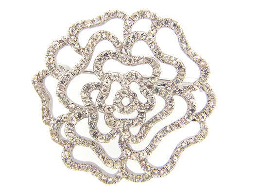 WHITE SAPPHIRE BROACH, SILVER (E)