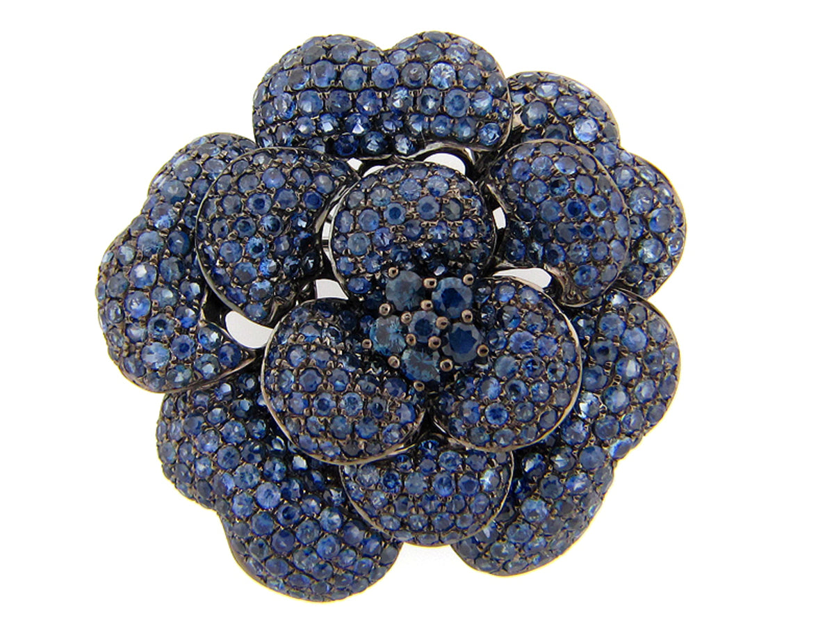 SAPPHIRE BROACH, SILVER (E)