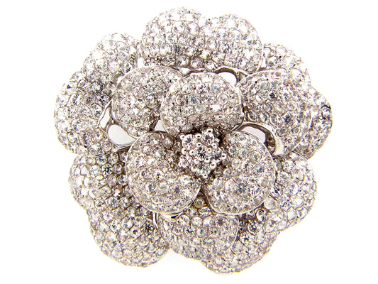 WHITE SAPPHIRE BROACH, SILVER (H)