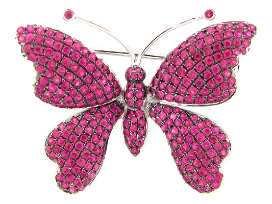 RUBY BROOCH, SILVER (H)