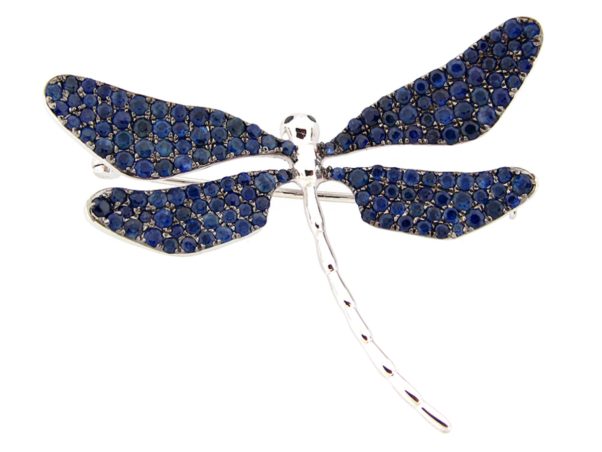 SAPPHIRE BROACH, SILVER (E)