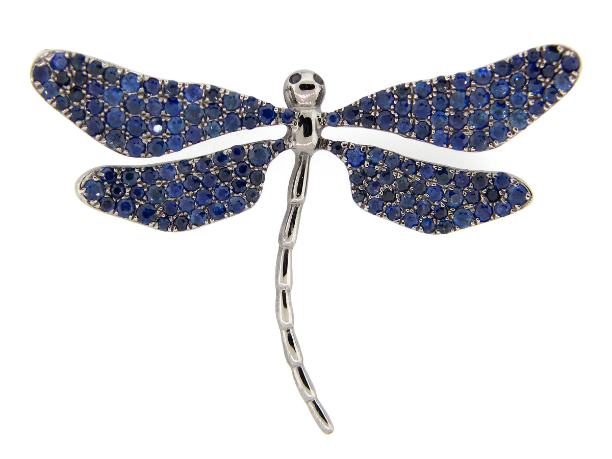 SAPPHIRE BROACH, BLACK FINISH, SILVER (H)