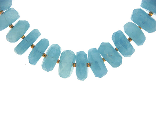 AQUAMARINE NECKLACE, SILVER (H)