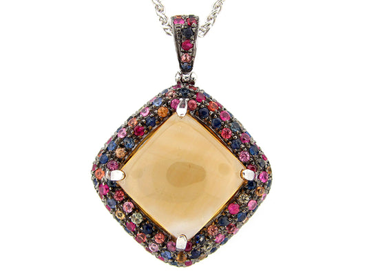CITRINE AND F/C SAPPHIRE PENDANT