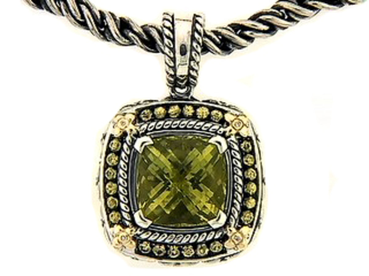 LEMON QUARTZ, YELLOW SAPPHIRE & DIAMOND PENDANT