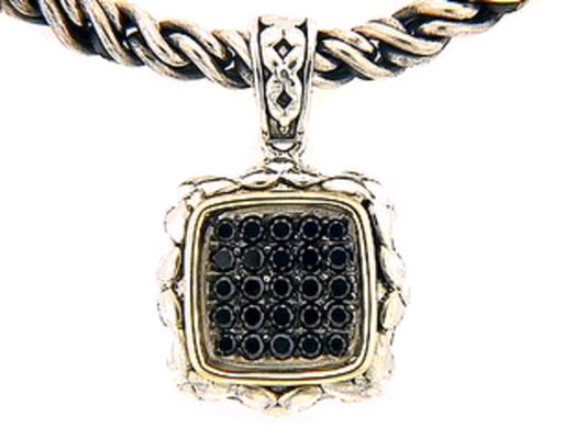 BLACK DIAMOND PENDANT, SILVER/18K (R)