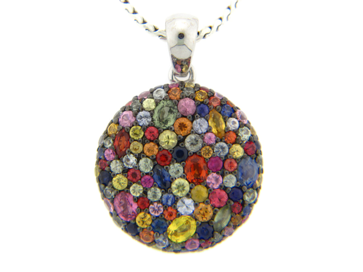 RAINBOW SAPPHIRE PENDANT, SILVER (E/U)
