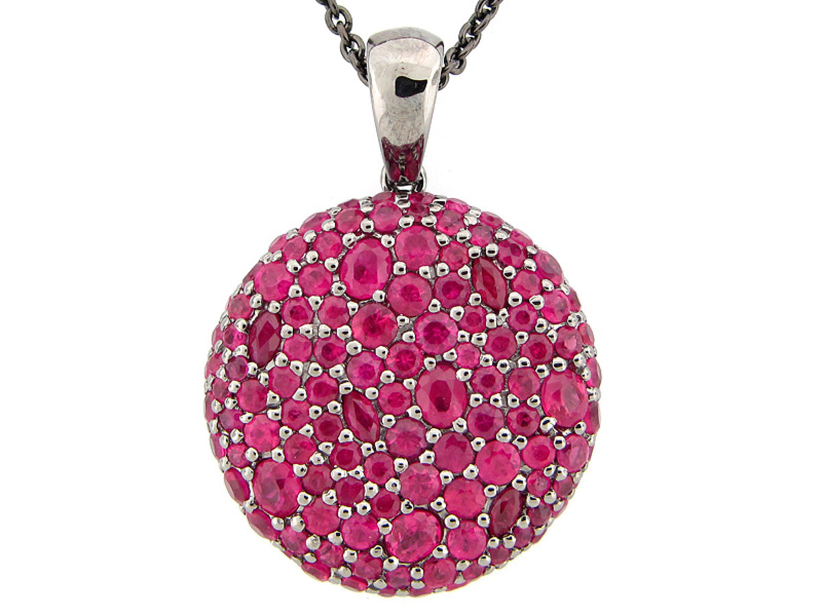 RUBY PENDANT, BLACK FINISH, SILVER (H)