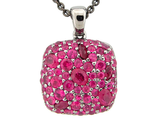 RUBY PENDANT, BLACK FINISH, SILVER (H)
