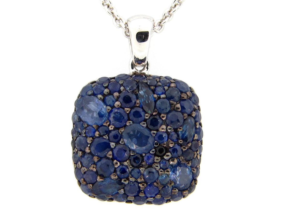 SAPPHIRE PENDANT, SILVER (H)
