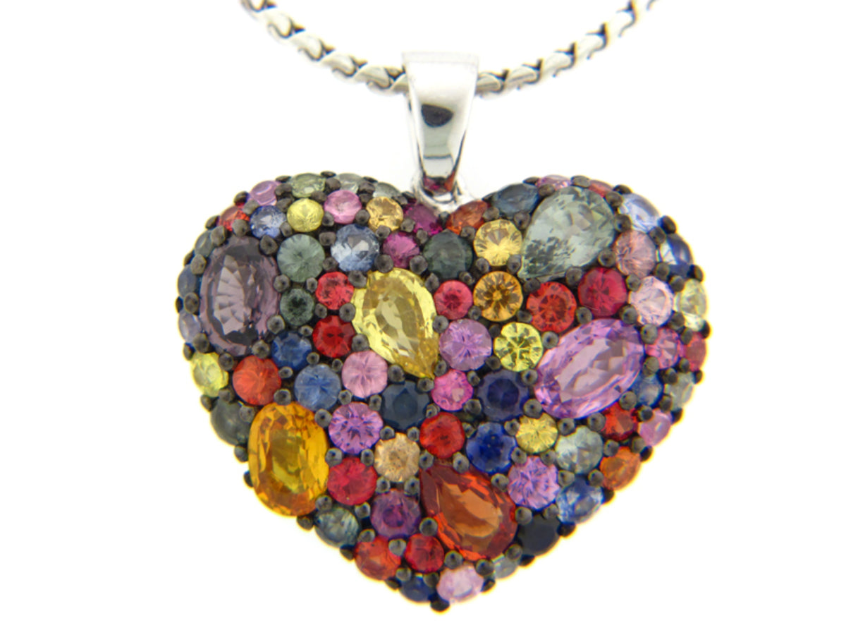 RAINBOW SAPPHIRE PENDANT, SILVER (E/U)