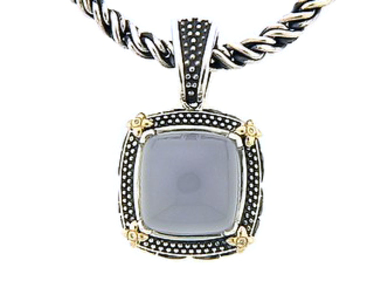 CHALCEDONY & DIAMOND PENDANT