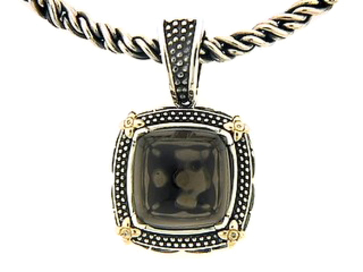 SMOKEY QUARTZ & DIAMOND PENDANT