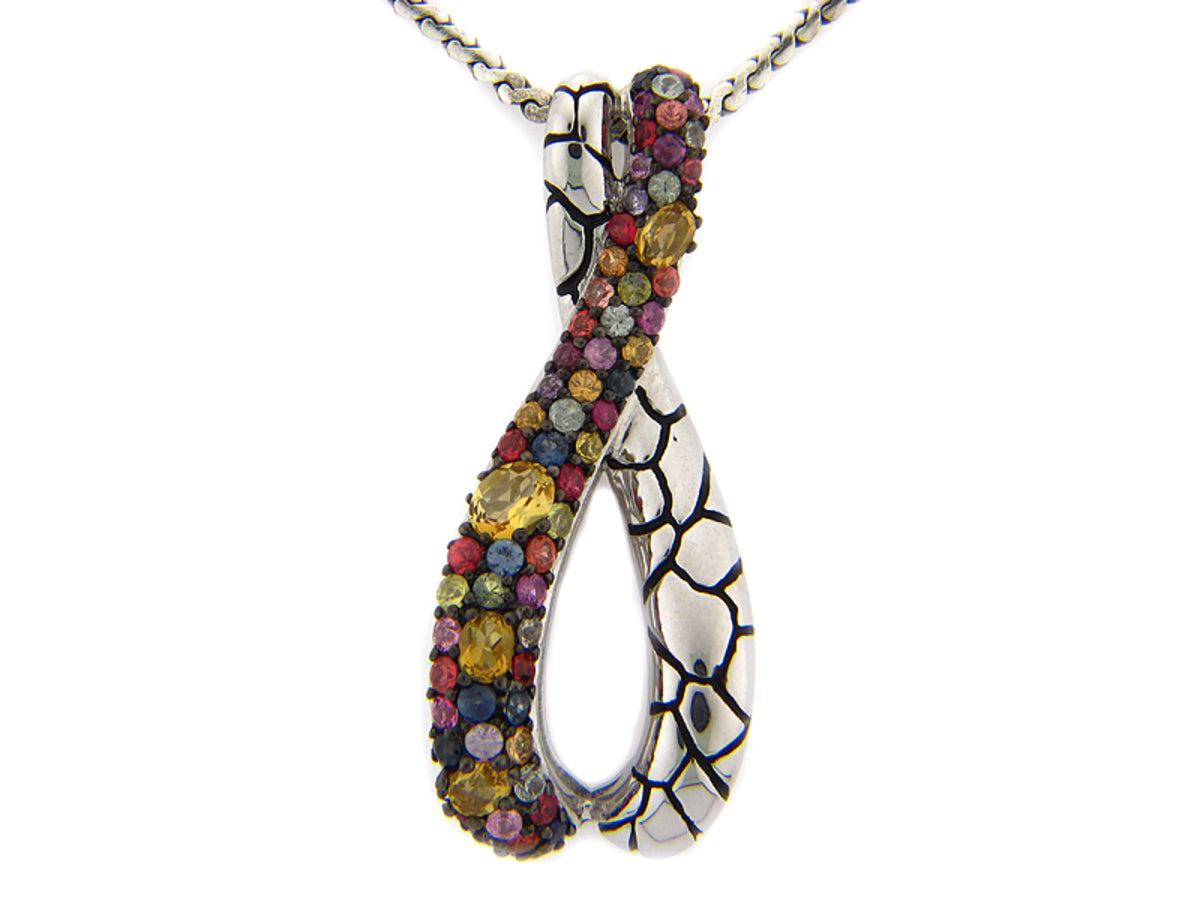 CITRINE/RAINBOW SAPPHIRE PENDANT