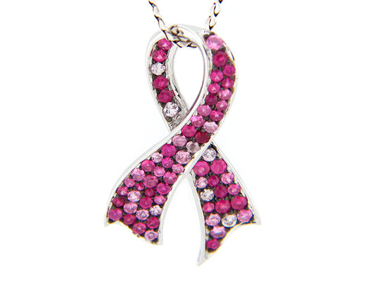 PINK SAPPHIRE PENDANT, SILVER (E)