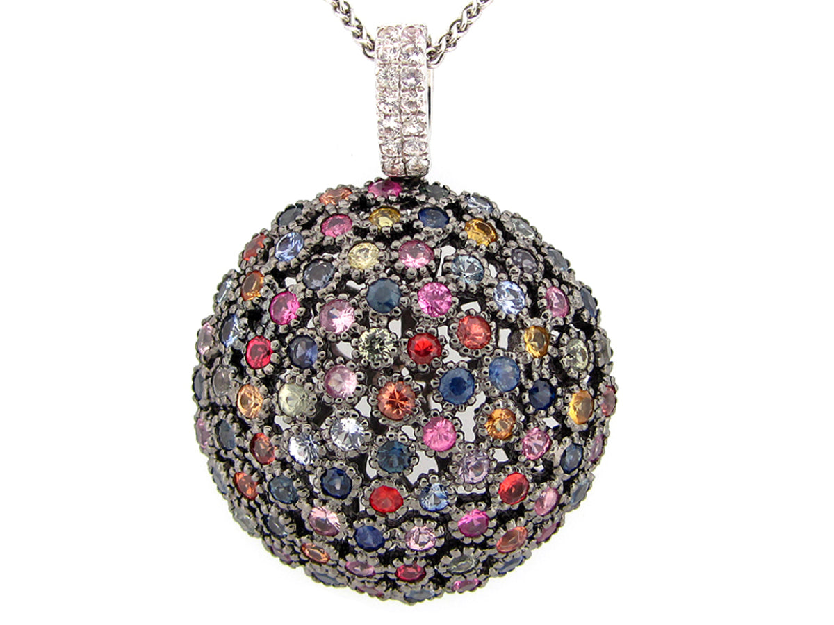 RAINBOW SAPPHIRE PENDANT, SILVER (E/U)