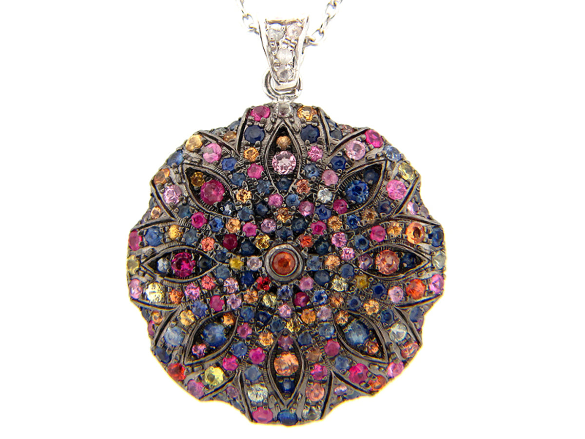 RAINBOW SAPPHIRE PENDANT, SILVER (H/U)