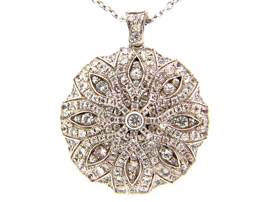 WHITE SAPPHIRE PENDANT, SILVER (E)