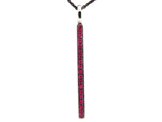 RUBY PENDANT,  BLACK FINISH, SILVER (H)