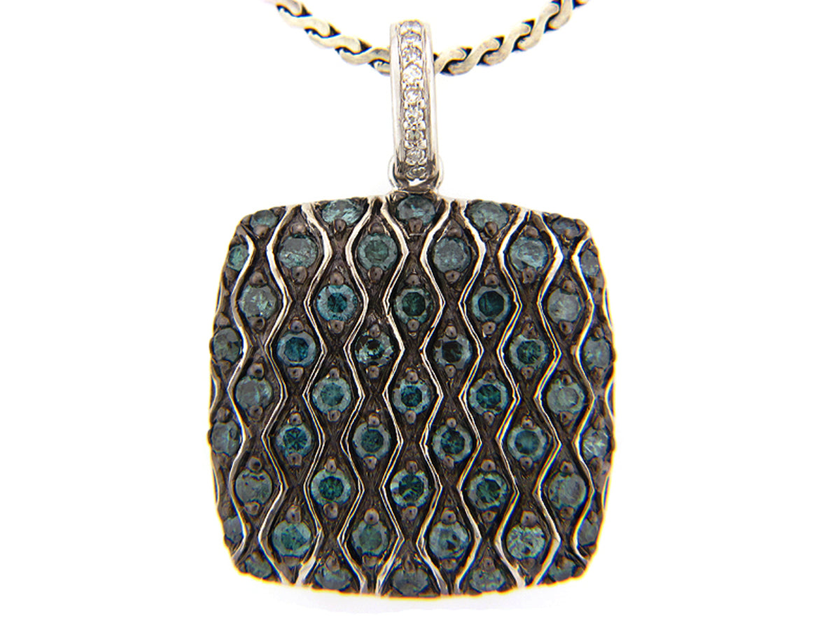 IRR. BLUE & GREEN DIAMOND PENDANT