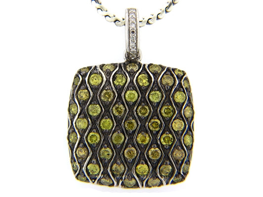 IRR. YELLOW DIAMOND & WHITE DIAMOND PENDANT, SILVER (R/N)