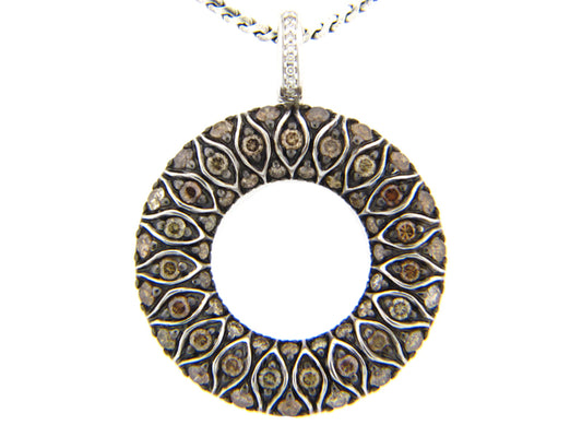 BROWN & WHITE DIAMOND PENDANT