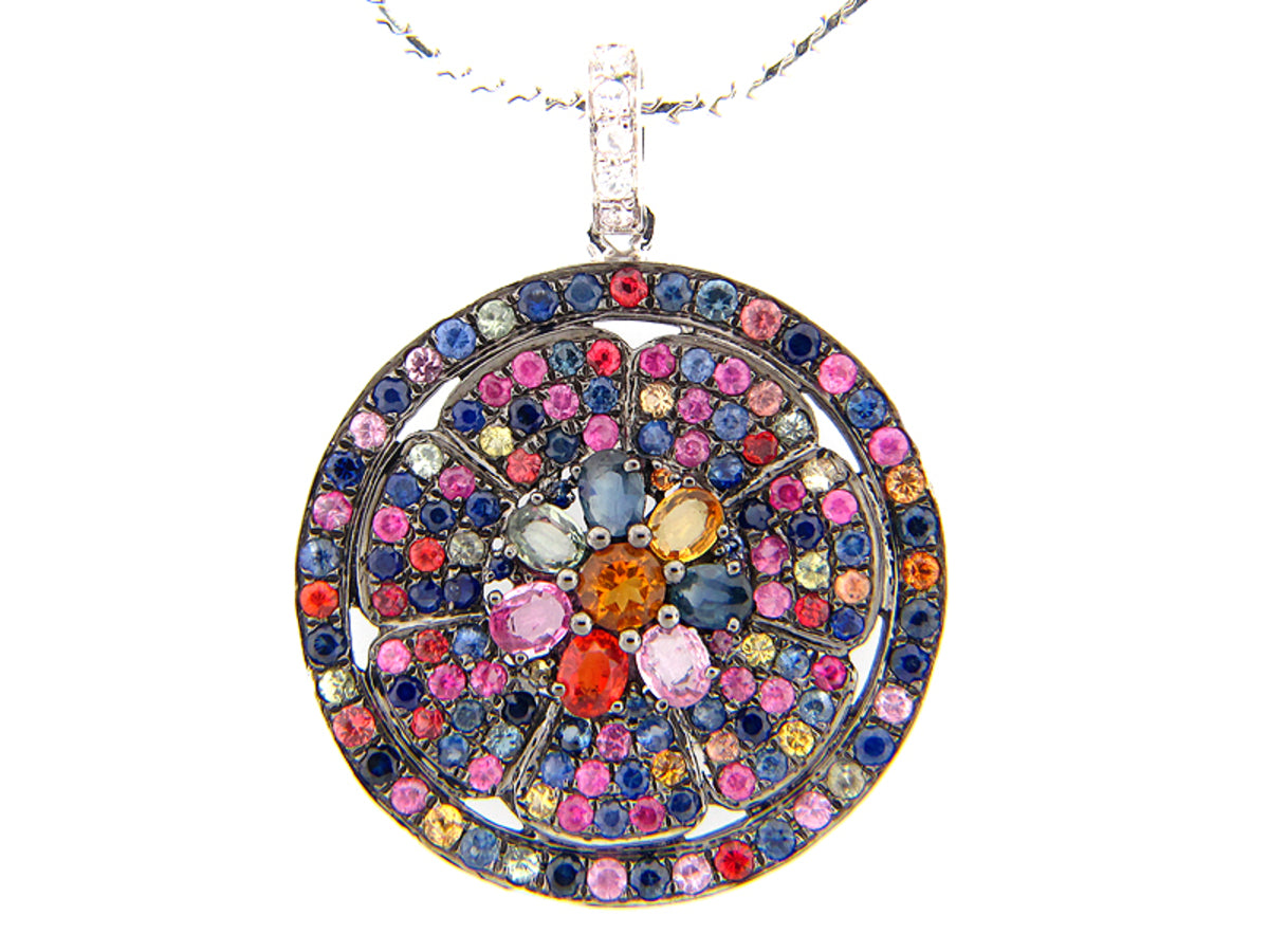 RAINBOW SAPPHIRE PENDANT, SILVER (E/U)