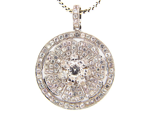 WHITE SAPPHIRE PENDANT, SILVER (E)