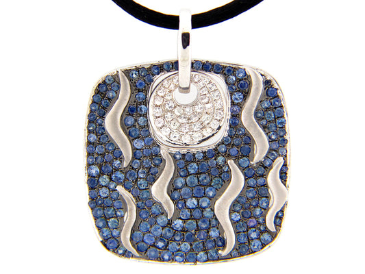 Blue White Sapphire Pendant