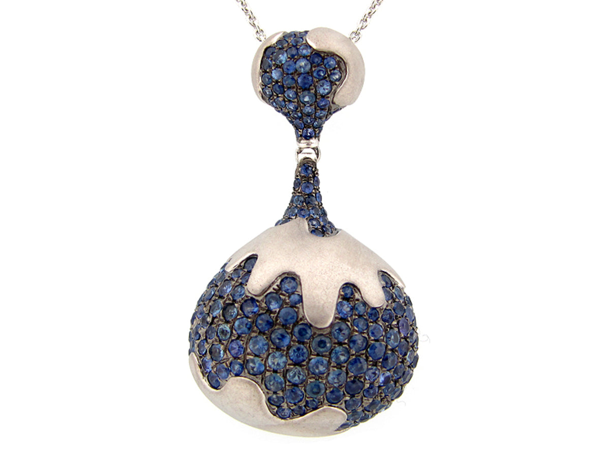 SAPPHIRE PENDANT, SILVER (E)