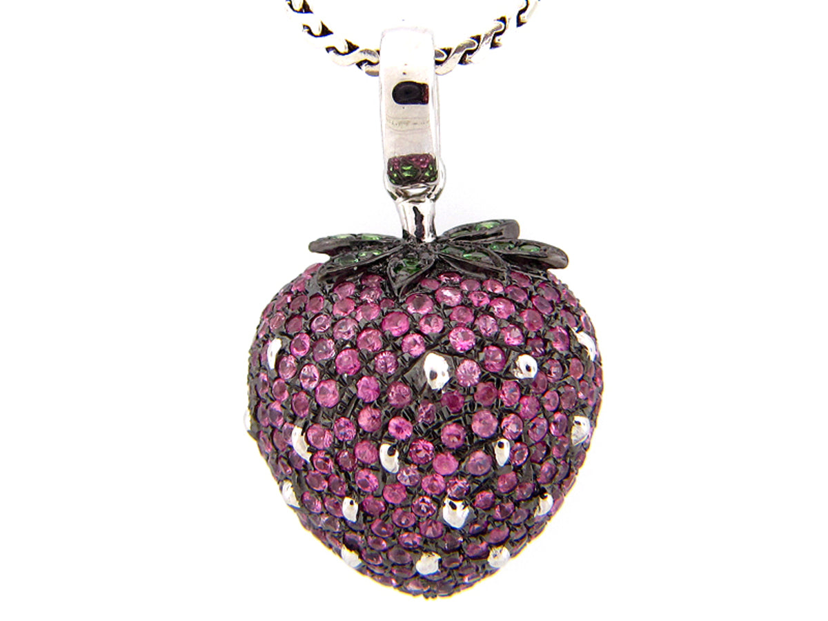 TSAVORITE & PINK SAPPHIRE PENDANT, SILVER (N/E)