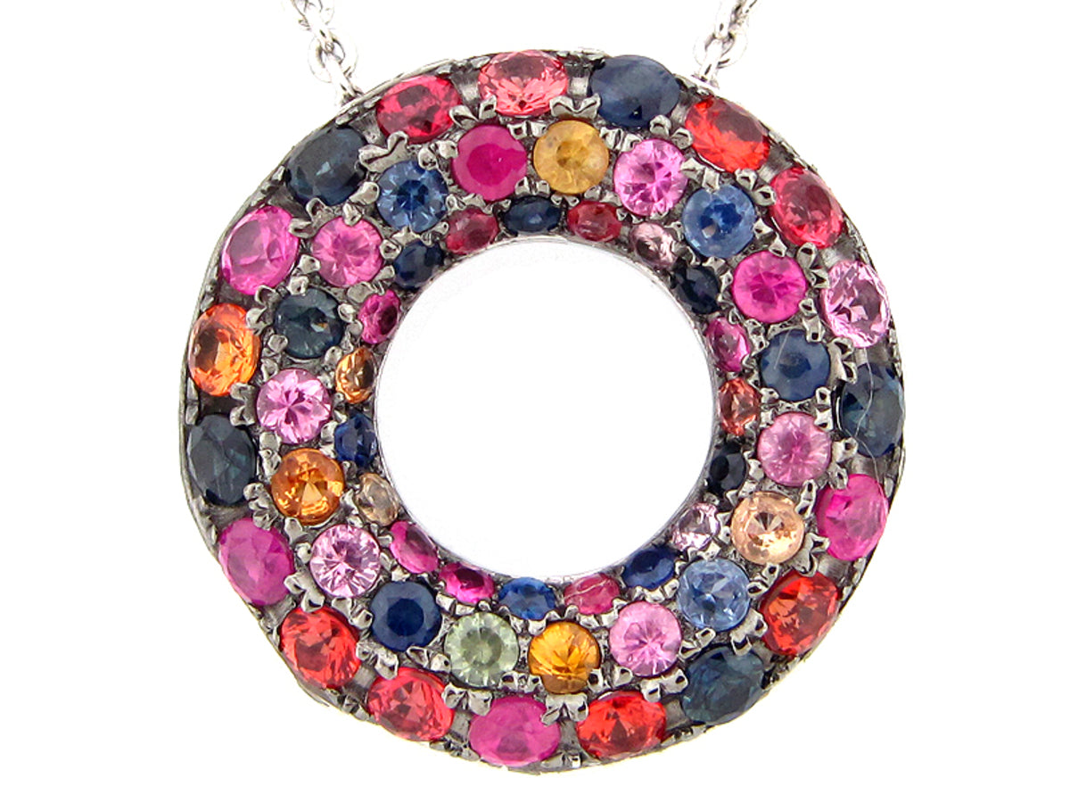 RAINBOW SAPPHIRE PENDANT, SILVER (E/U)