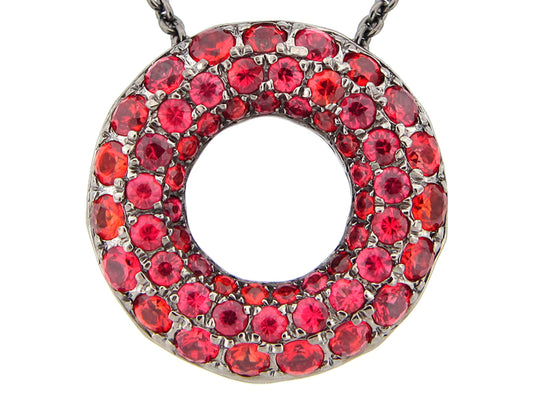 ORANGE SAPPHIRE PENDANT, BLACK FINISH