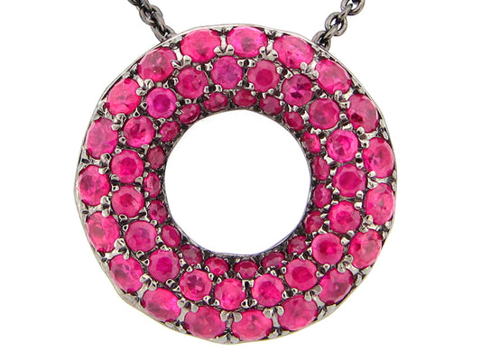 RUBY PENDANT, BLACK FINISH, SILVER (H)