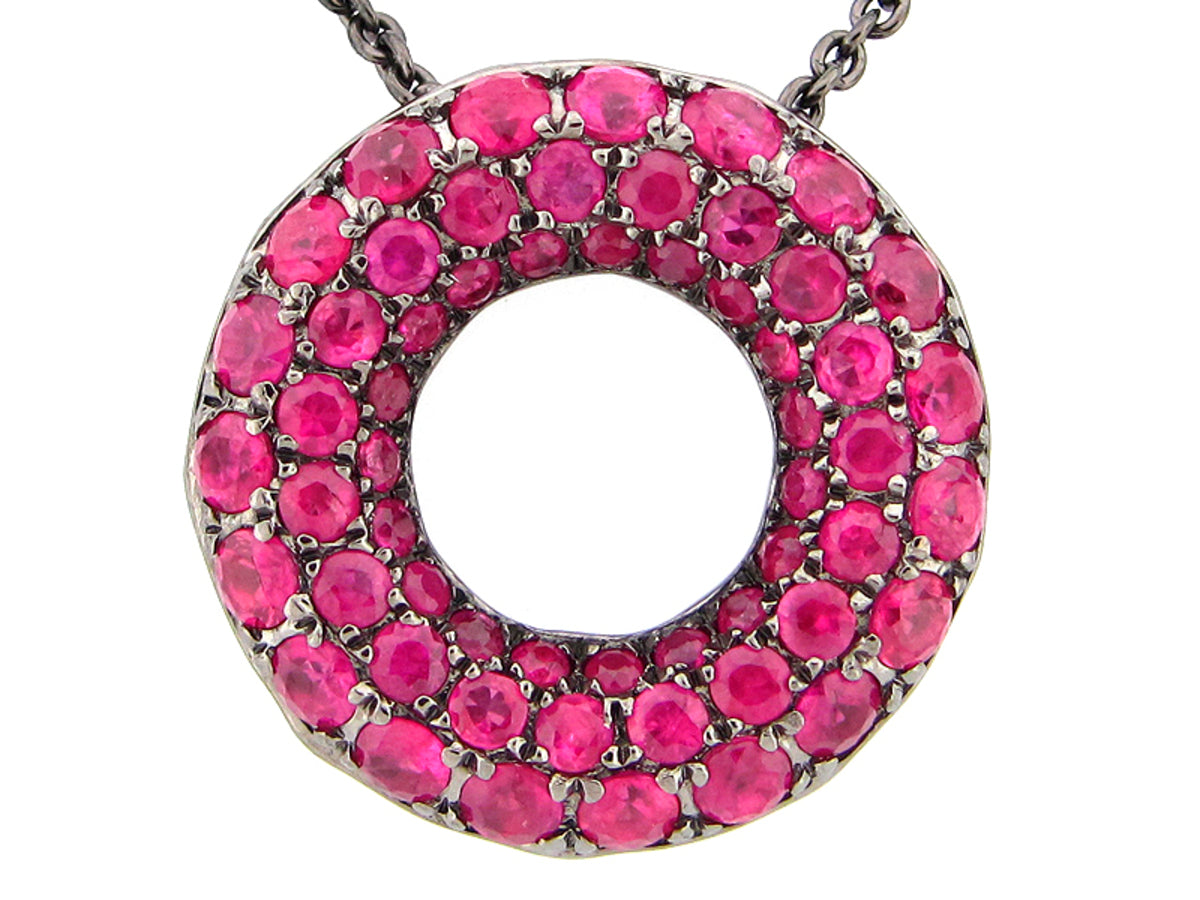 Ruby Pendant, Black Finish, Silver (H)