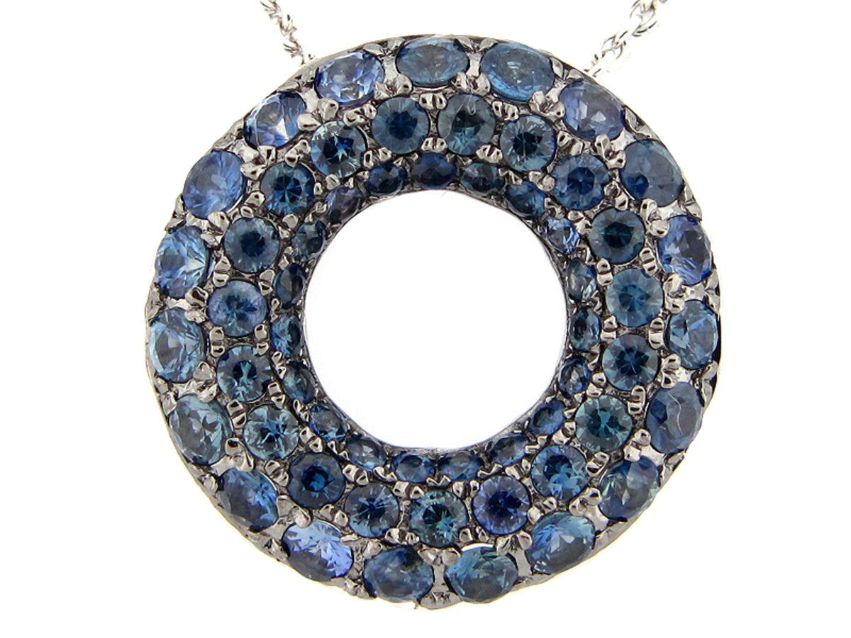 SAPPHIRE PENDANT, SILVER (H)