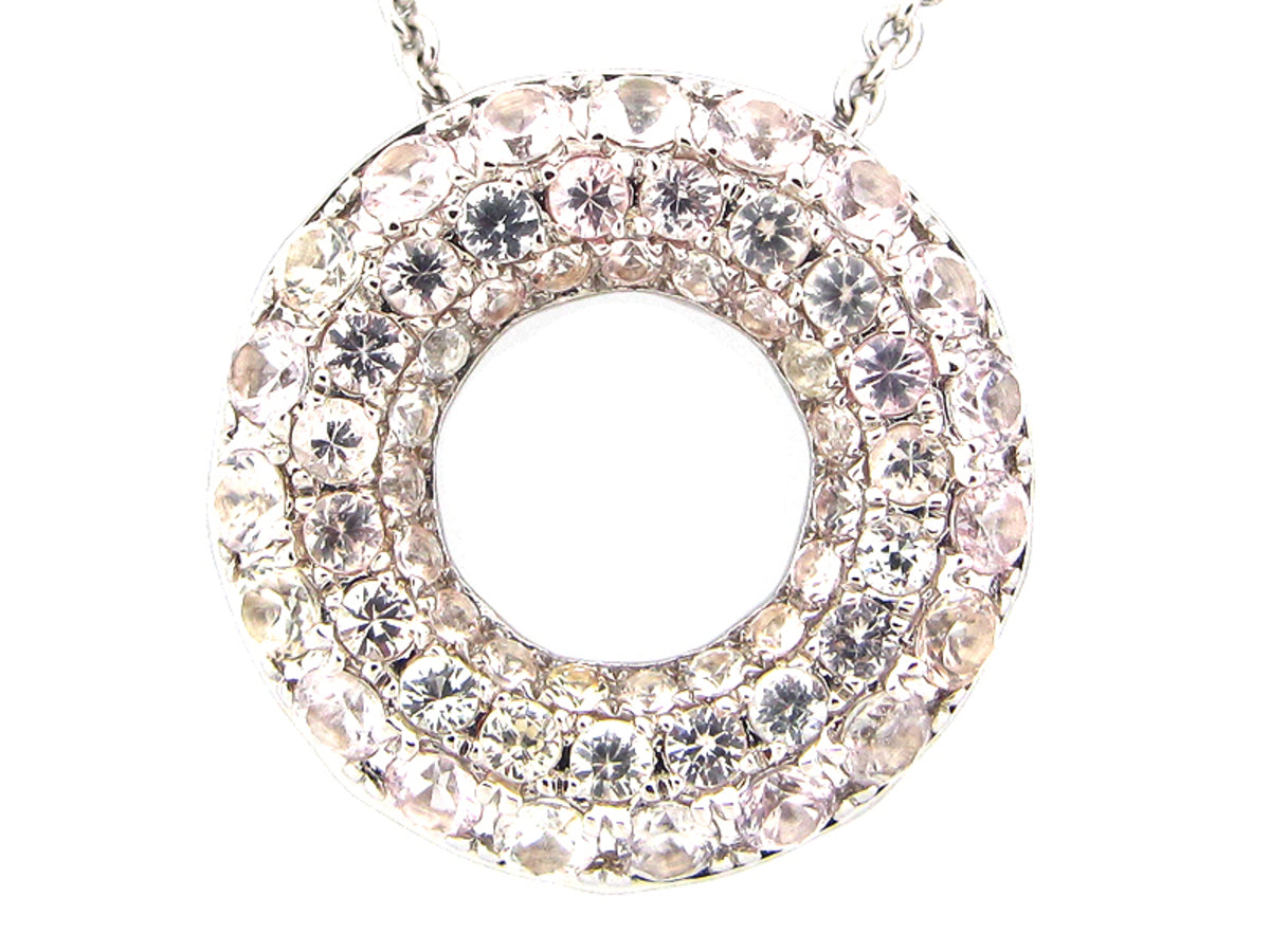 WHITE SAPPHIRE PENDANT, SILVER (E)