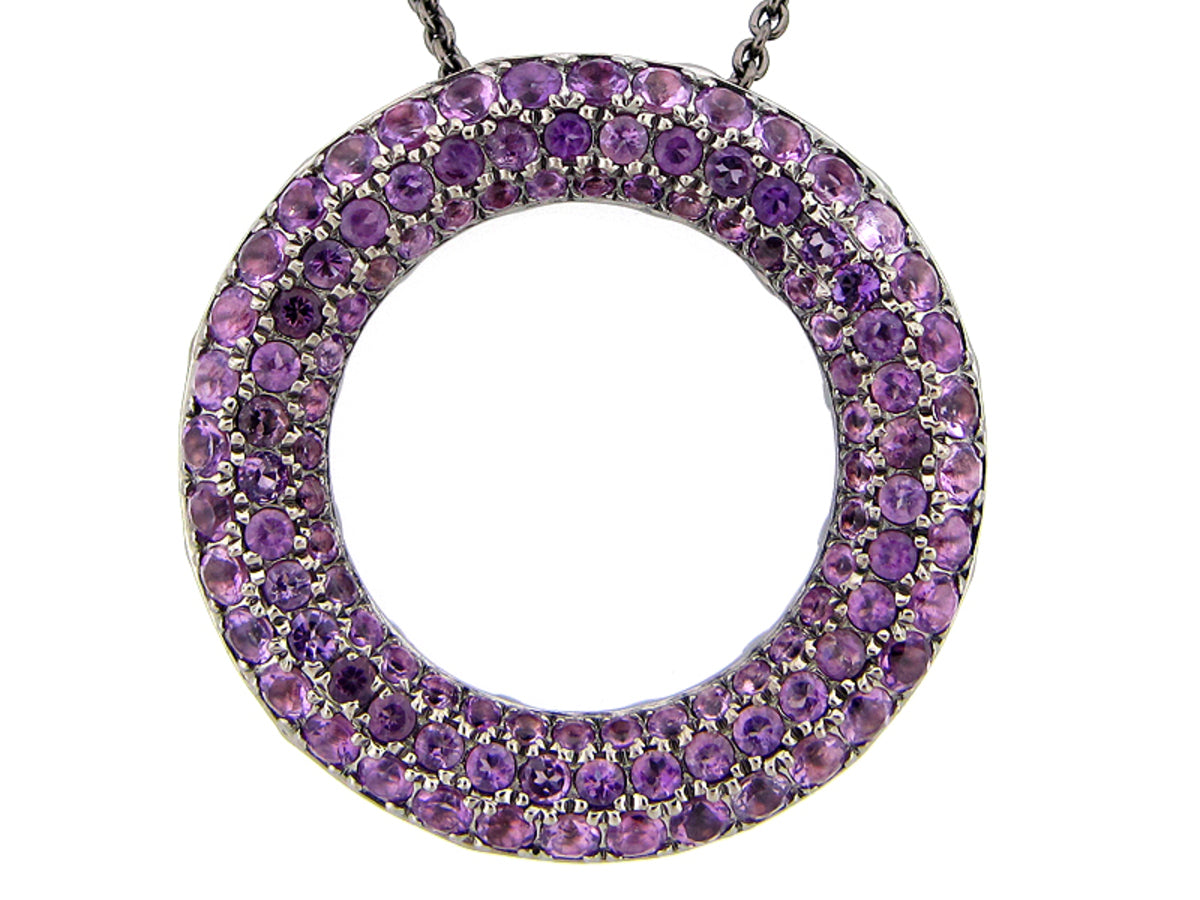 AMETHYST PENDANT, BLACK FINISH