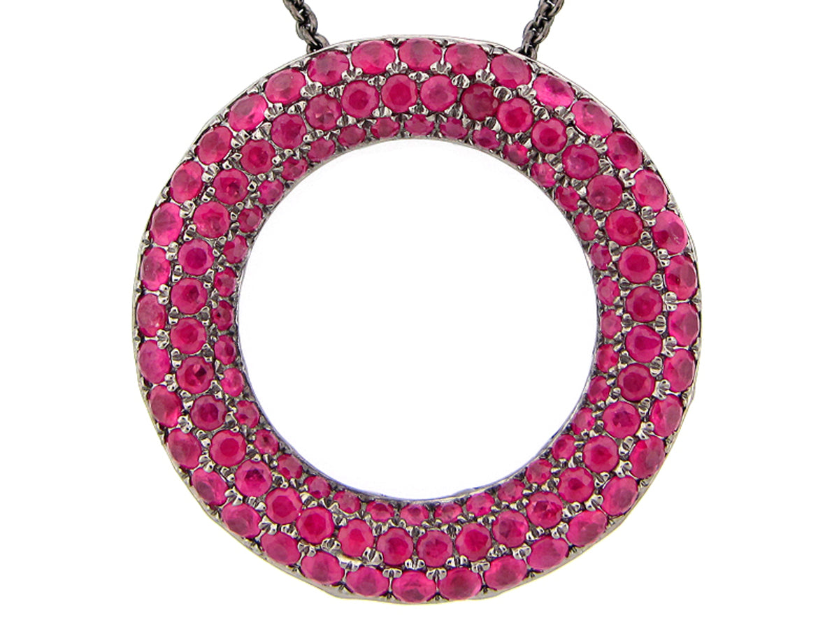 RUBY PENDANT, BLACK FINISH, SILVER (H)