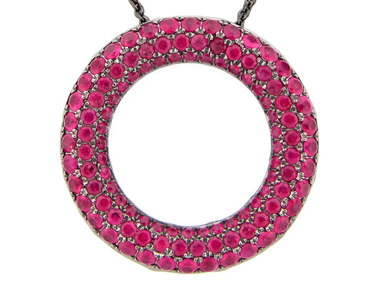 RUBY PENDANT, BLACK FINISH, SILVER (H)