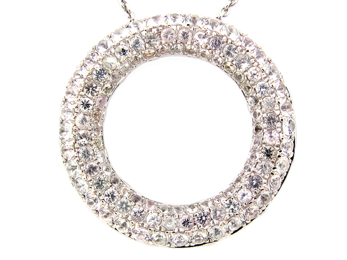 WHITE SAPPHIRE PENDANT, SILVER (E)