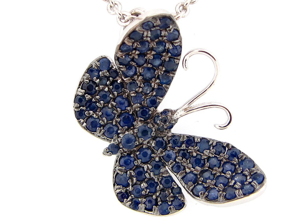 SAPPHIRE PENDANT, SILVER (H)