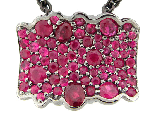 RUBY PENDANT, BLACK FINISH, SILVER (H)