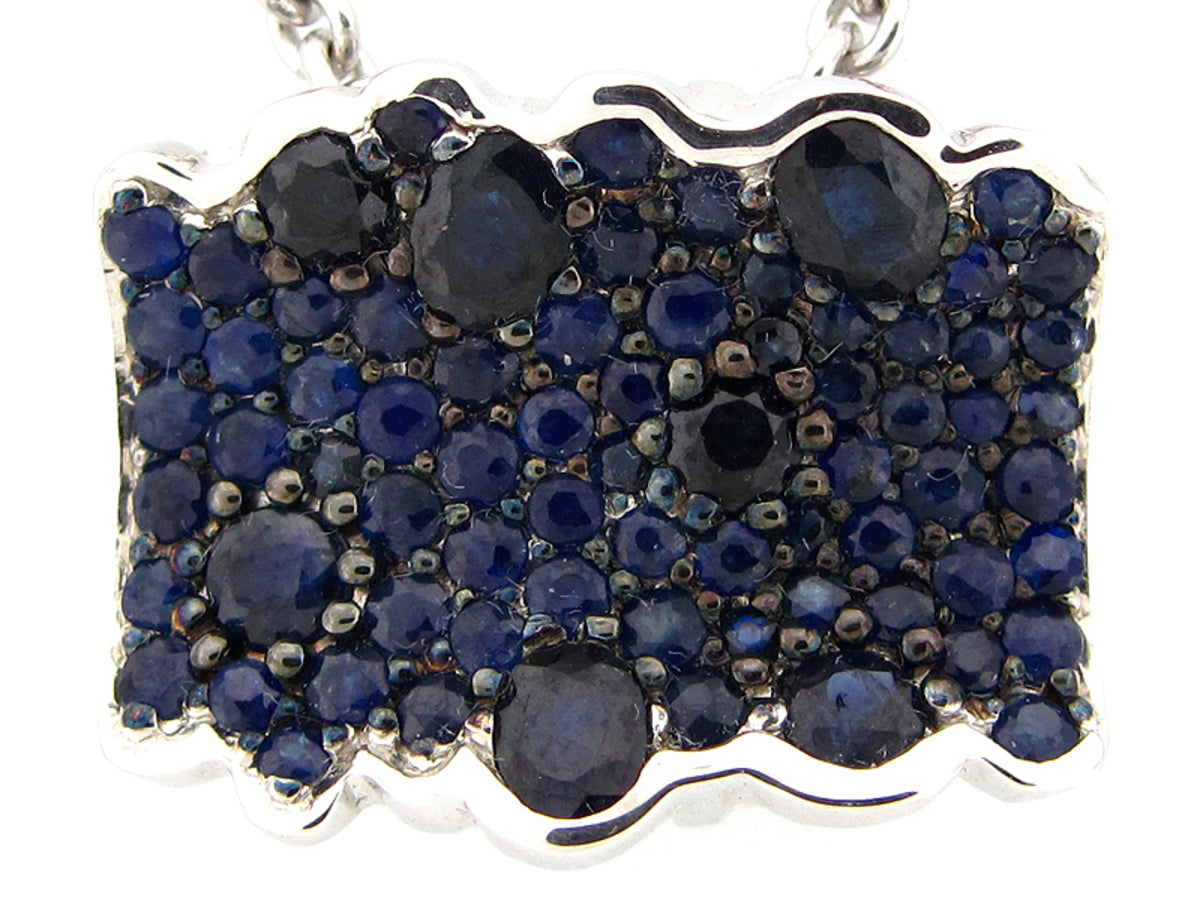 SAPPHIRE PENDANT, SILVER (H)